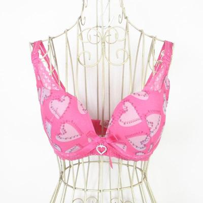 上薄下厚印花双排扣胸罩少女内衣