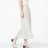 Mixblu麦斯兰专柜正品 知性通勤百褶过膝长裙半身裙春秋夏WX726301