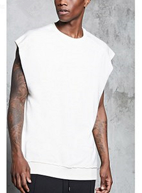 F21系列正品B-8-13-2-1圆领无袖宽松60%棉质男卫衣190346