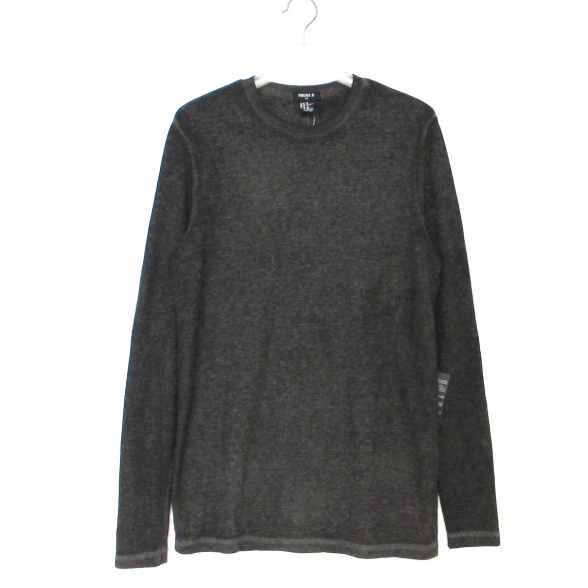 做旧圆领做旧磨白长袖T恤