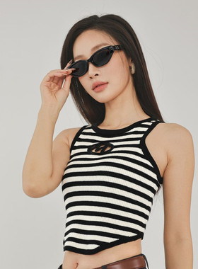 Mixblu麦斯兰专柜正品个性辣妹条纹修身不对称内搭背心女BW230605