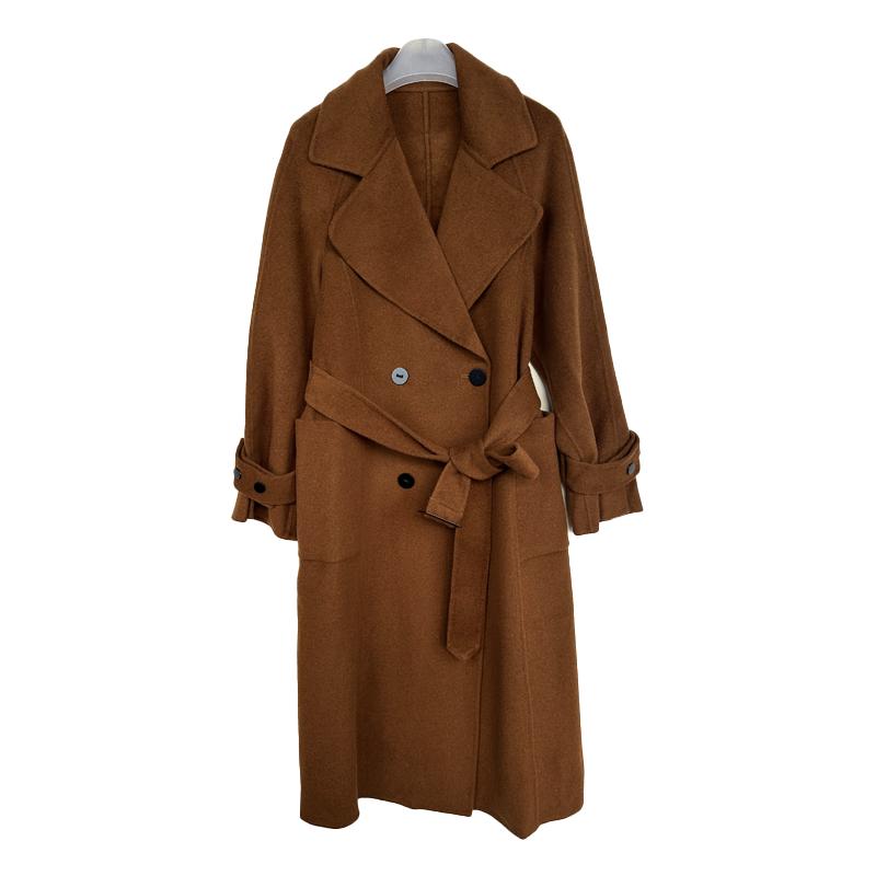 包邮拉系列专柜正品长款55%羊毛呢外套双面呢大衣女春秋 10015917