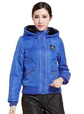 断码艾格伊品可卸帽短夹克夹棉内加绒冬棉服棉衣女 130321203