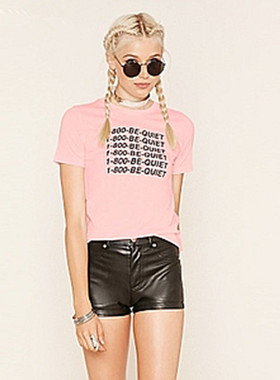 F21系列专柜正品圆领短字母袖棉质T恤女200116