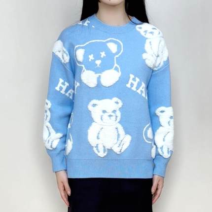 特价cache正品休闲可爱卡通套头加厚宽松春秋冬毛衣针织女7519033