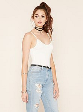 F21系列专柜正品暗扣开裆露背内搭睡衣女连体内衣201726