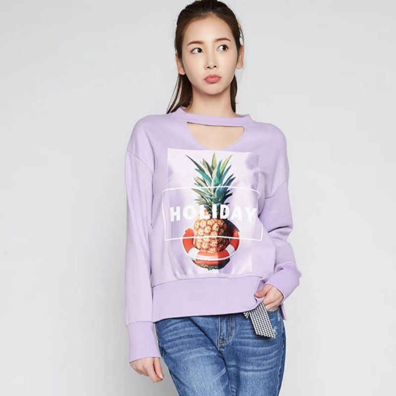 艾格伊品清新纯棉宽松外套卫衣