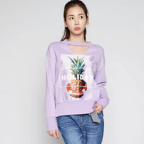 艾格伊品清新纯棉宽松外套卫衣