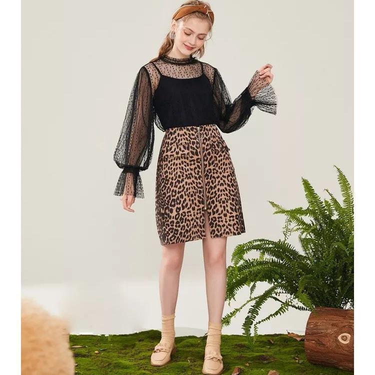 拉系列专柜正品百搭时尚拉链装饰A字中裙半身裙春夏秋冬 60009053