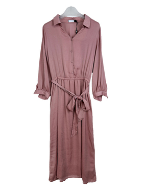 拉系专柜正品知性通勤纯色七分袖收腰蝴蝶结长裙连衣裙夏1T001741