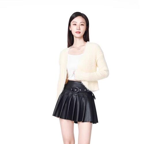 Mixblu麦斯兰专柜正品温柔长毛V领厚毛衣开衫女春秋外套 WX961537
