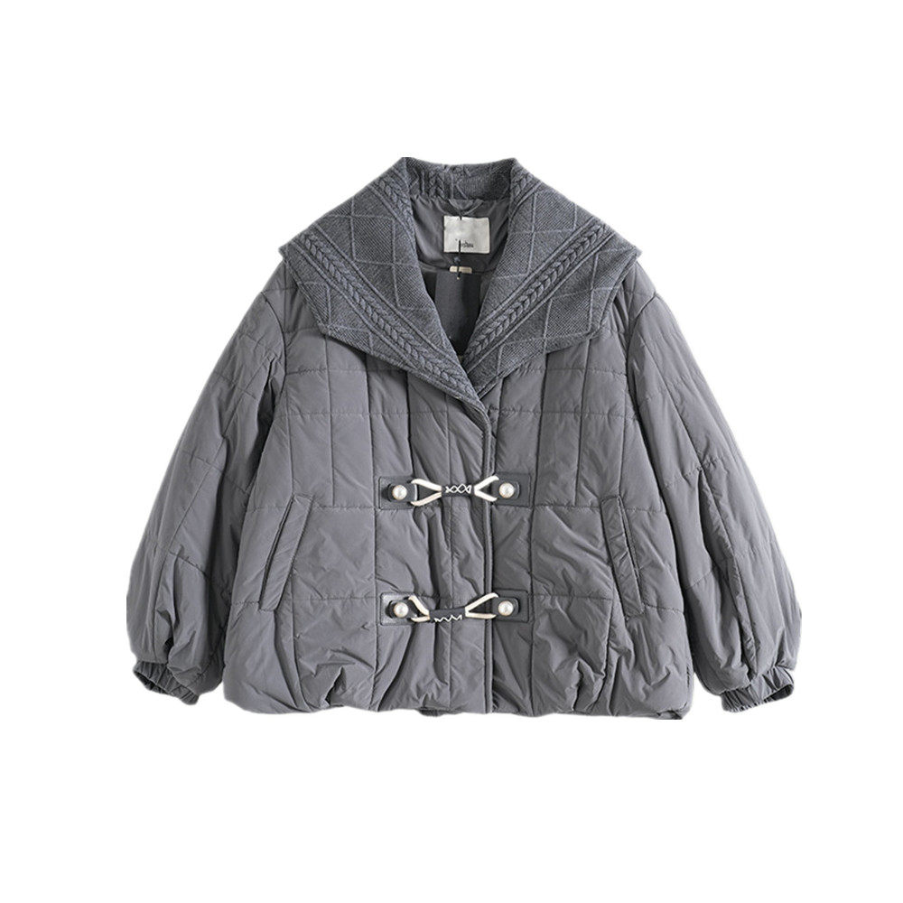 Mixblu麦斯兰专柜正品文艺范针织翻领宽松夹棉棉衣棉服女BXA24009,女装/女士精品,棉衣/棉服,淘宝优惠券,粉丝福利购,淘宝优惠卷