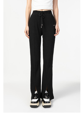 Mixblu麦斯兰专柜正品松紧腰前开叉纯色长裤休闲裤女春秋BX325002