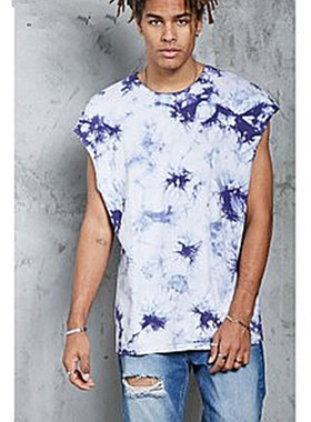 包邮F21专柜正品民族风圆领白底扎染宽松薄夏T恤潮男夏190420