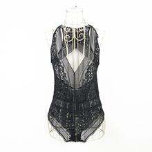 艾格淘特专柜正品性感镂空家居服睡衣摁扣连档连体衣女 8A0767053