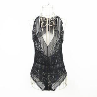 艾格淘特专柜正品性感镂空家居服睡衣摁扣连档连体衣女 8A0767053