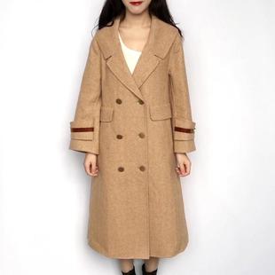 81411161 49%羊毛呢外套双面呢大衣女 拉系列正品 文艺范春秋冬长款