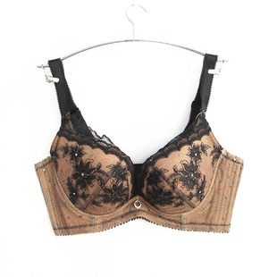 欧系列70A70B75A刺绣加厚四排扣收副乳胸罩女内衣文胸OA23447 包邮