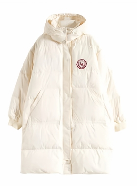 Mixblu麦斯兰专柜正品可卸连帽长款宽松加厚羽绒服女秋冬BXB20002