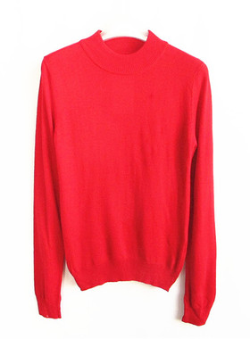 好俪姿honeys正品休闲半高领圆领长袖打底毛衣针织衫女 605318923