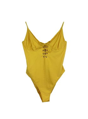 F21专柜正品大码泳衣泡温泉带钢圈XL带露背连体泳衣女242181