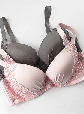 欧系列专柜正品70BC75C少女甜美纯色刺绣聚拢胸罩内衣文胸XA23407