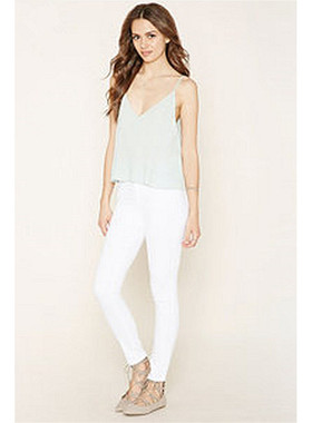 F21专柜正品百搭纯色低腰小脚棉质铅笔裤女裤长裤春秋146449