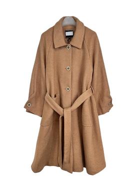 拉系列专柜正品复古风文艺范长款羊毛呢外套大衣女春秋冬2T001255