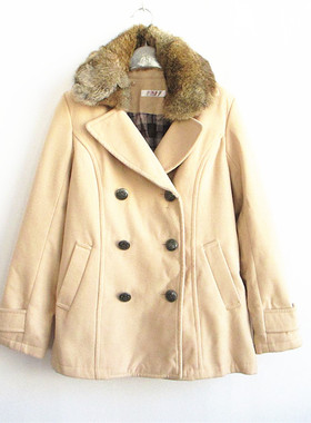 好俪姿honeys正品A-9-3-2-1可卸真毛领秋冬加厚女外套569436874