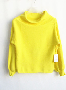 F21正品春秋冬宽松一字领灯笼袖针织衫毛衣女 223298