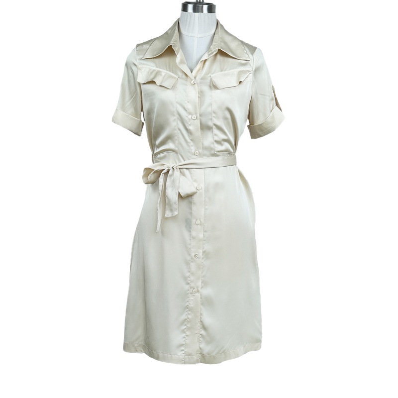 拉系列专柜正品高级仿真丝缎面纯色连衣裙两件套装女夏2L001020