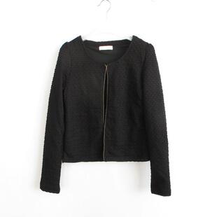 1小香风圆领短款 春秋薄外套女120227061 艾格伊品正品 长袖