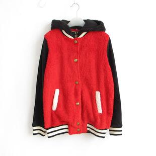 艾格伊品专柜正品A-7-5-3-2减龄毛茸茸内加绒连帽厚外套130327156