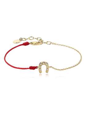 小红绳马年年限定手链18K金本命年马蹄镶钻男女手绳轻奢高级送礼