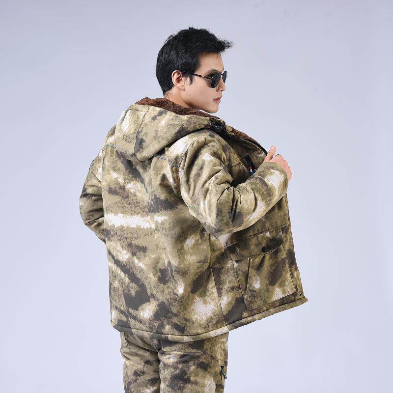 冬季迷彩棉衣男防寒保暖加厚加棉工装棉服棉裤套装防水劳保工作服