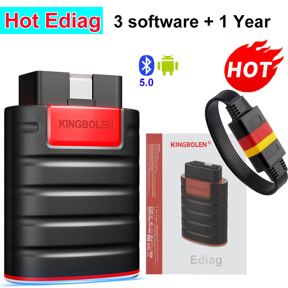 KINGBOLEN EDIAG OBD2 자동차 결함 감지기 1년 무료 소프트웨어 해외 구성 다국어