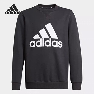 佳佳正品阿迪达斯Adidas大童孩子毛圈薄款长袖卫衣圆领套头GN4029