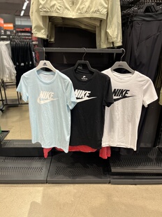 佳佳奥莱耐克大童孩子男女生印花大勾夏季 T恤DV6095 薄纯棉短袖