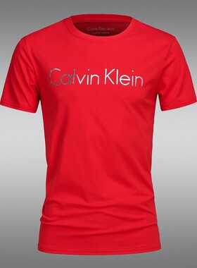 夏季新款ck短袖t恤男士圆领纯棉loog印花男装大码半袖上衣打底衫
