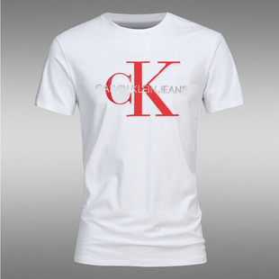 夏季ck短袖t恤男装半袖纯棉经典上衣大码修身透气微弹半袖打底衫