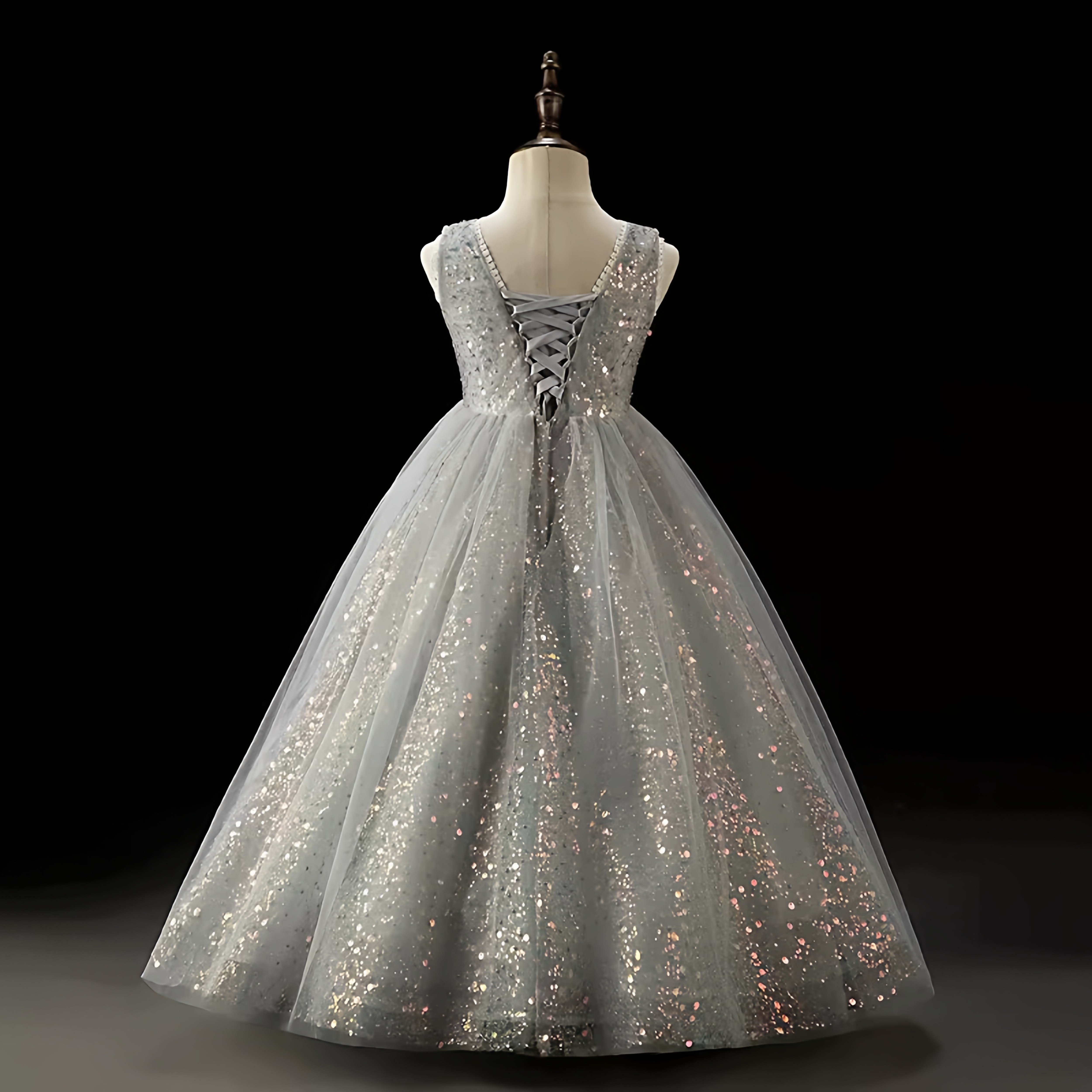 大童绑带加肥大码礼服女重工生日公主裙儿童钢琴演出服小提琴演奏