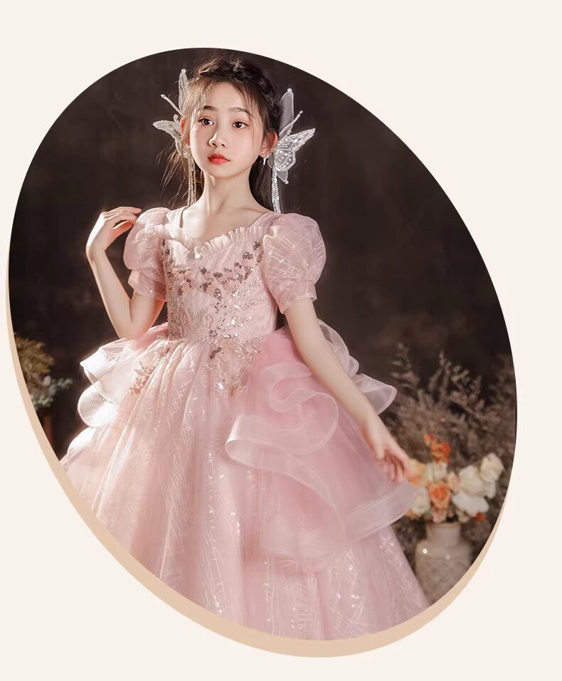 大码加肥晚礼服女大童18岁生日礼物钢琴表演服公主裙小提琴演奏服