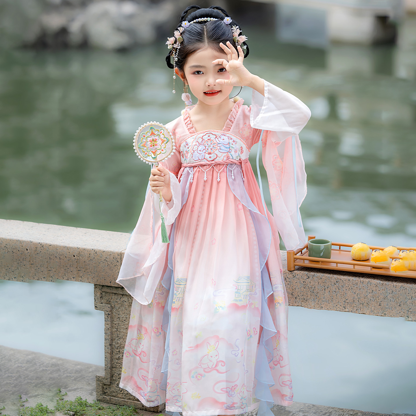 汉服女童连衣裙中秋节古风公主裙