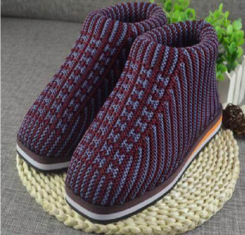 毛线棉鞋保暖农村手工编织