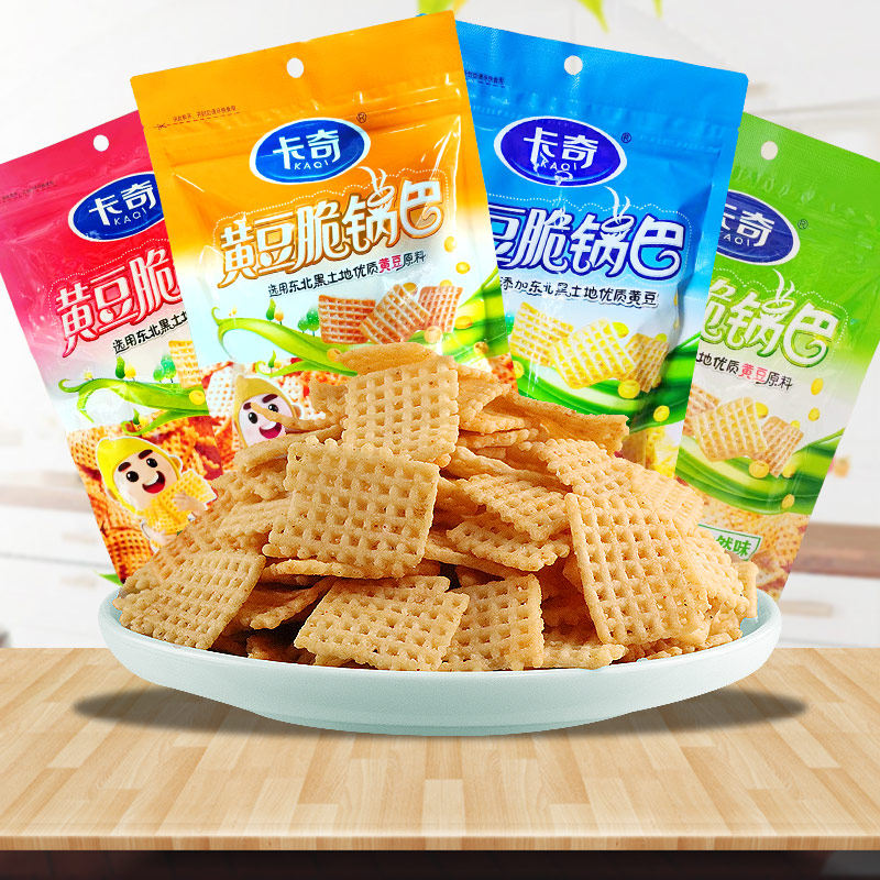 沈阳卡奇新丰黄豆脆锅巴粗粮香102克*10包多口味混装薯片休闲零食