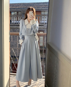 然然高个子女装休闲时尚套装活泼减龄两件套洋气小香风半身裙外套