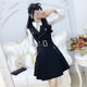 连衣裙套装 2026年春夏韩版 黑色背心裙纯色两件套长袖 时尚 衬衫 单穿