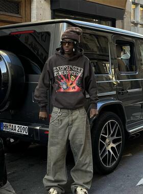 Broken Planet 新款针织刺绣冷男女帽棕色长毛款保暖潮毛线帽百搭