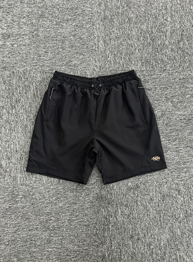 SYNA新款街头男女款字母印花短裤夏季宽松休闲玫瑰金标拼接运动裤