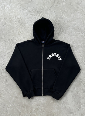 Corteiz 秋季新款男女学院拱形开衫拉链卫衣长裤休闲百搭宽松套装